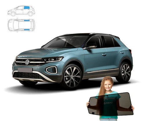 Parasolare pentru Volkswagen T-Roc din 2017 - panouri spate, din 2 piese, pe magneți