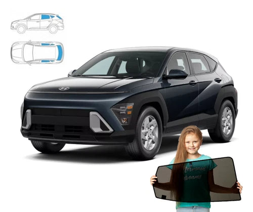 Parasolar pentru crossover Hyundai Kona 2 II din 2022 - set de 5 piese cu magneți