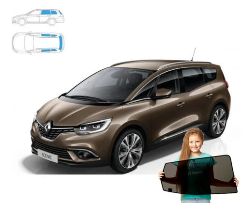 Parasolare pentru Renault Grand Scenic 3 16'-22' panouri spate + lunetă