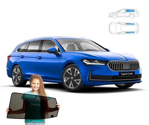 Parasolar pentru Skoda Superb 4 IV Break (2023 încoace) - set de 4 piese cu magneți