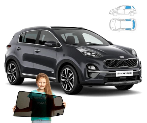 Parasolar pentru Kia Sportage IV 4 2015-2021, set 3 piese cu magneți