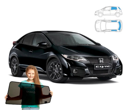 Parasolar pentru Honda Civic IX 9 htb 11-16 5 uși, set 3 piese cu magneți