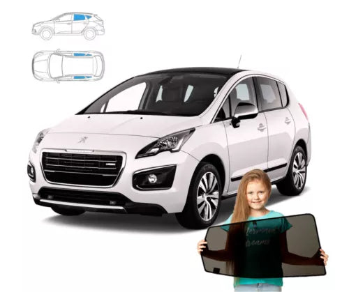 Parasolare cu magneți pentru Peugeot 3008 I 1 Hatchback, set de 4 bucăți