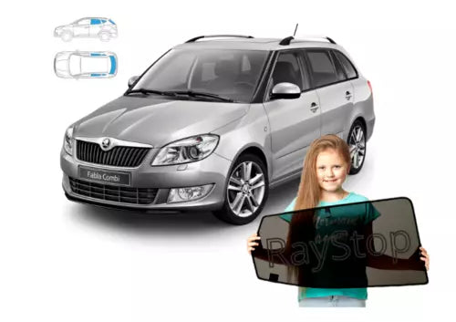 Parasolare pentru Skoda Fabia II 2 Break 06-14, set de 5 piese cu magneți
