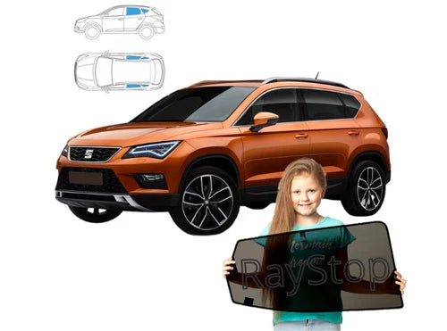 Parasolare pentru Seat Ateca din 2016, set de 4 piese cu magneți