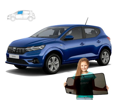 Parasolar pentru Dacia Sandero III 3 HTB geamuri laterale față cu 5 uși, 2 piese