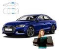 Parasolare pentru Audi A4 B9 sedan din 2015 încoace - parasolare din 2 piese cu magneți