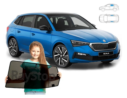 Parasolare pentru Skoda Scala (2019 încoace), parasolare din 2 piese cu magneți