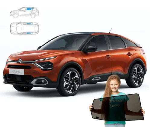 Parasolar pentru Citroen C4 3 III hatchback din 2020 - set de 4 piese cu magneți