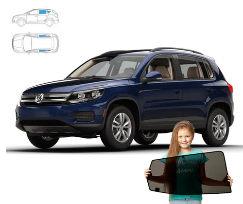 Parasolar pentru Volkswagen Tiguan 1 I 2007-2018, set de 6 piese cu magneți