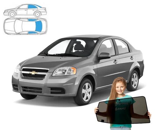 Parasolar pentru Chevrolet Aveo T250 2 II Sedan 05-11, set 3 piese cu magneți