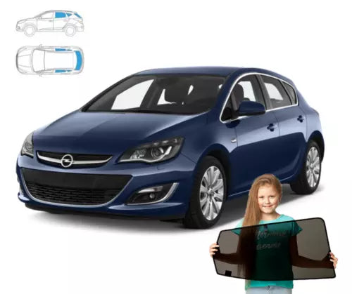 Parasolar pentru Opel Astra J Hatchback 09-20, set de 5 piese cu magneți