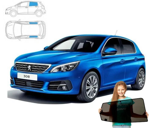 Parasolare pentru Peugeot 308 2 Hatchback 13'-21' panouri spate, 2 bucăți