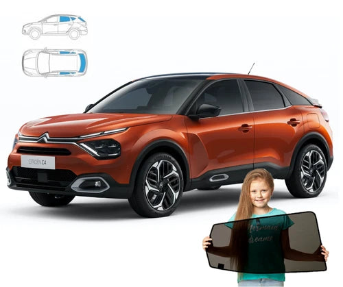 Parasolar pentru Citroen C4 3 III hatchback din 2020 - set de 5 piese cu magneți