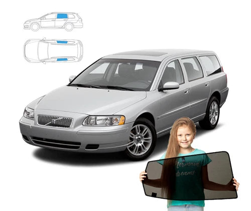 Parasolare pentru Volvo V70 2 II Estate 2000-2007, set de 2, cu magneți