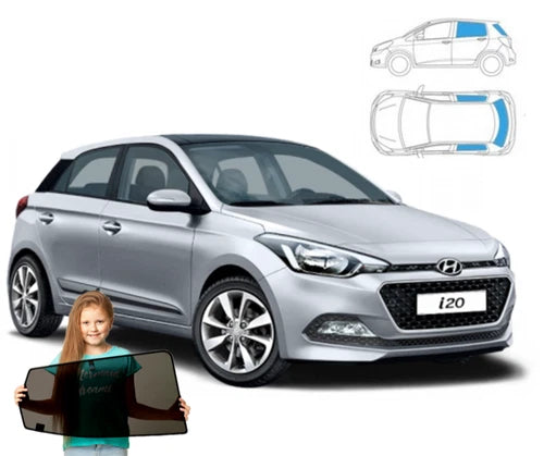 Parasolar pentru Hyundai i20 2 Hatchback 14'-20' + lunetă, set 3 piese