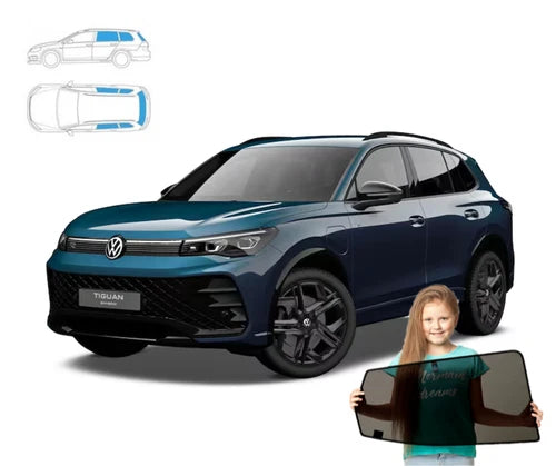 Parasolar pentru Volkswagen Tiguan 3 III SUV din 2024 - set de 6 piese cu magneți