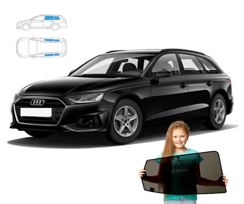 Parasolare pentru Audi A4 B9 Estate 2015 - Panouri spate, set 4 piese pentru magneți
