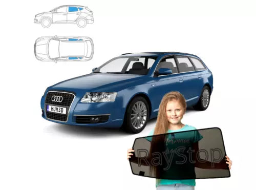 Parasolare pentru Audi A6 C6 break, set de 4 piese cu magneți