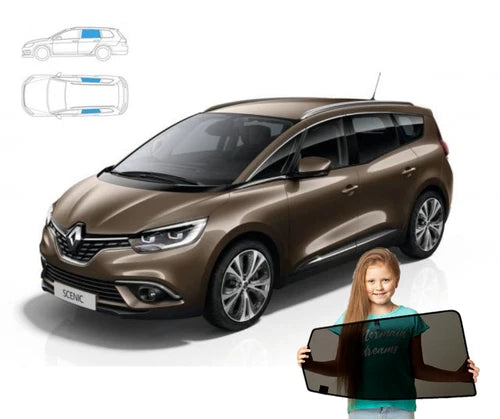 Parasolare pentru Renault Grand Scenic 3 III 16-22, set de 2, fixare magnetică