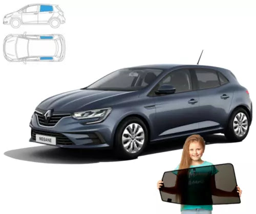 Parasolare pentru Renault Megane 4 Hatchback 2015, panouri spate, 2 bucăți