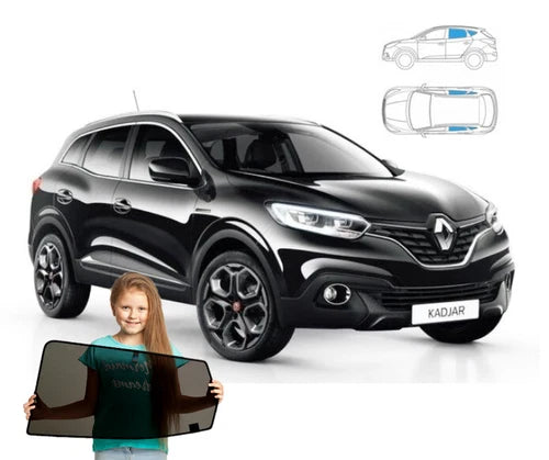 Parasolare pentru Renault Kadjar 15-22, set de 4 parasolare, închidere magnetică