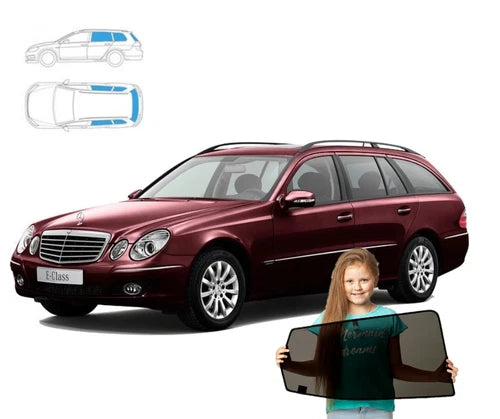 Parasolar pentru Mercedes-Benz Clasa E W211 Estate 02-09, set de 5 piese cu magneți