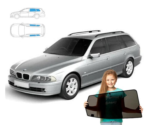 Parasolare pentru BMW Seria 5 E39 Touring Estate, set de 4 piese cu magneți