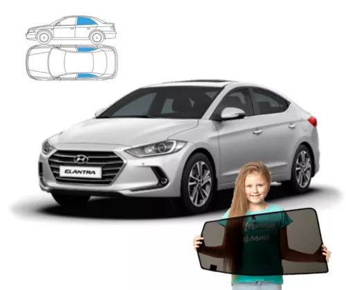 Parasolare pentru Hyundai Elantra 6 VI 15-20, panouri spate, 2 piese, cu magneți