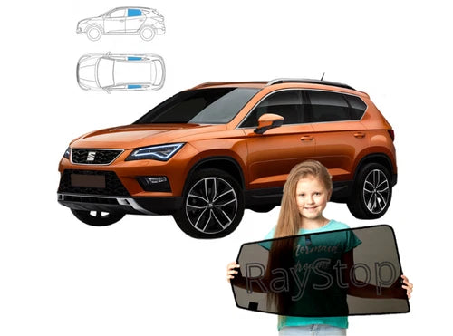Parasolare pentru Seat Ateca din 2016 încoace - parasolare din 2 piese cu magneți