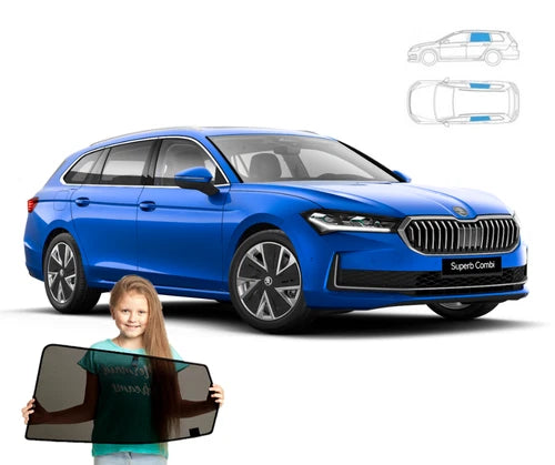 Parasolar pentru Skoda Superb 4 IV Break (2023 încoace) - set 2 piese cu magneți