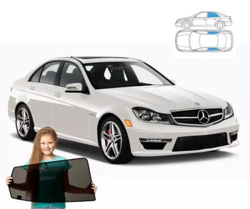 Parasolar pentru Mercedes-Benz Clasa C W204 sedan 07-14, 2 piese, cu magneți
