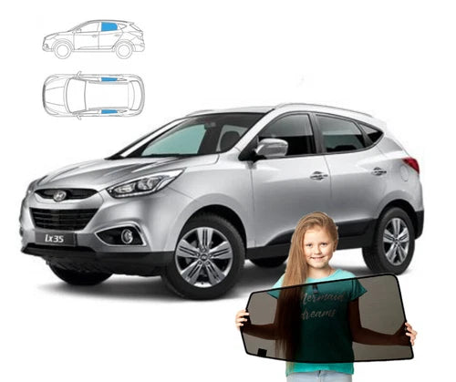Parasolare pentru Hyundai IX35 1 I 09-15, parasolare din 2 piese cu magneți