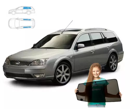 Parasolar pentru Ford Mondeo MK3 III Estate 2000-07, set 4 piese cu magneți
