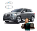 Parasolar pentru Kia Sorento III 3 geamuri laterale față, 2 piese, cu magneți