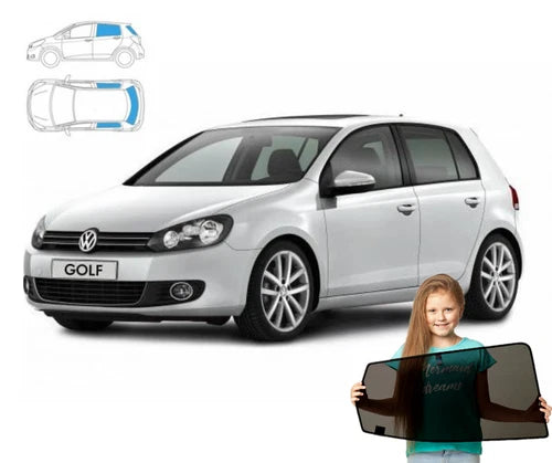 Parasolar pentru Volkswagen Golf 6 hatchback cu 5 uși, 08-16, set 4, cu magneți