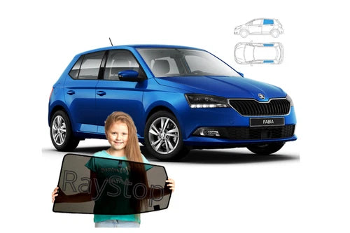Parasolare pentru Skoda Fabia III 3 Hatchback din 2014, parasolare din 2 piese
