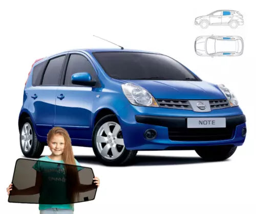 Parasolar pentru Nissan Note (I) 06-12, set de 2 piese cu magneți