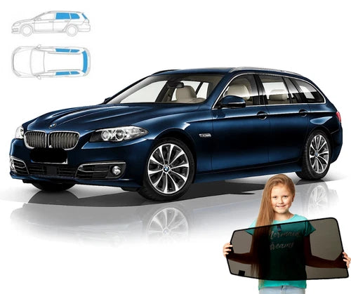 Parasolare pentru BMW Seria 5 F11 10'-17' Touring + Huse pentru lunetă (set de 5)