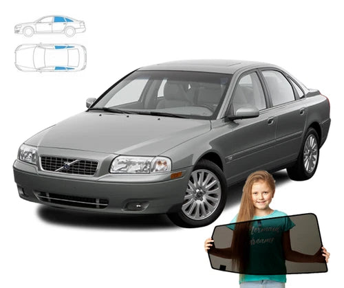 Parasolar pentru Volvo S80 1 (I) sedan din 98-06, set de 4 piese cu magneți, RayStop