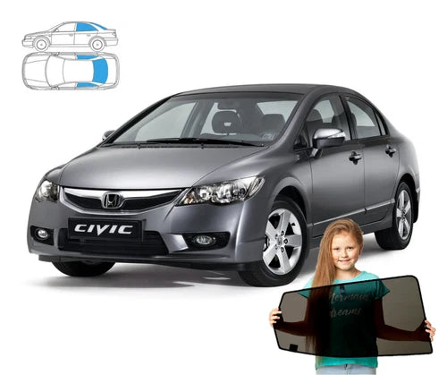 Parasolare pentru Honda Civic VIII 8 sedan, set de 3 piese cu magneți