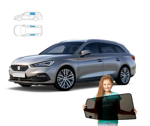 Parasolare pentru Seat Leon 4 IV break din 2020, parasolare din 2 piese cu magneți