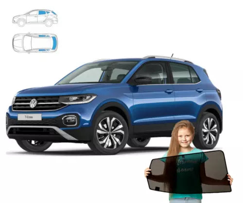 Parasolar pentru Volkswagen T-Cross din 2018 încoace - set de 3 piese cu magneți RayStop