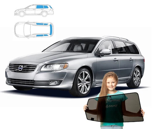 Parasolare pentru Volvo V70 3 III 07-16 Estate, set de 5 piese cu magneți