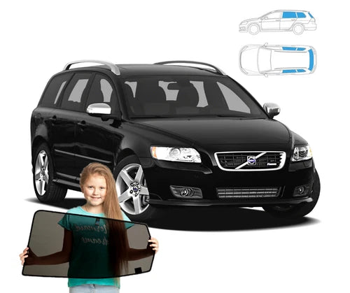 Parasolare pentru Volvo V50 Estate, set de 5 piese cu magneți