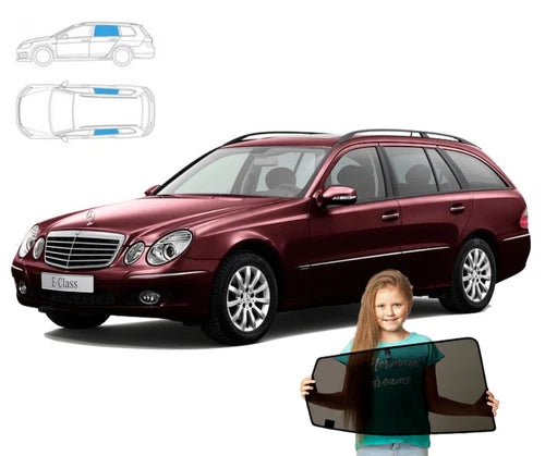 Parasolar pentru Mercedes-Benz Clasa E W211 Estate 02-09, set de 2 piese cu magneți