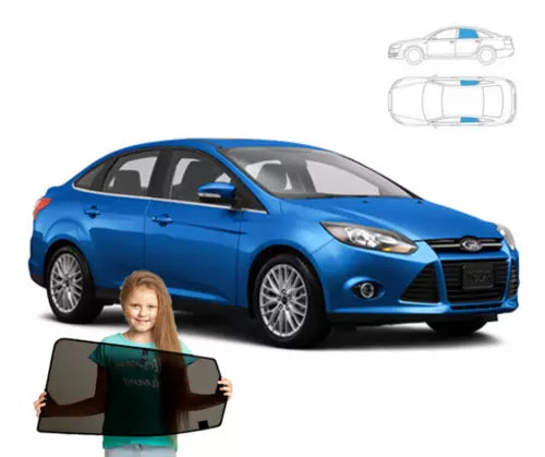 Parasolar pentru Ford Focus MK3 Sedan 2010-2018, set 2 piese cu magneți