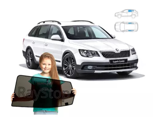 Parasolare pentru Skoda Superb II 2 Break (2009-2015), set de 4 piese