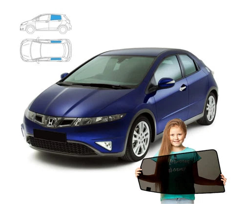 Parasolare pentru Honda Civic 8 VIII UFO HTB cu 5 uși, set de 2 piese cu magneți