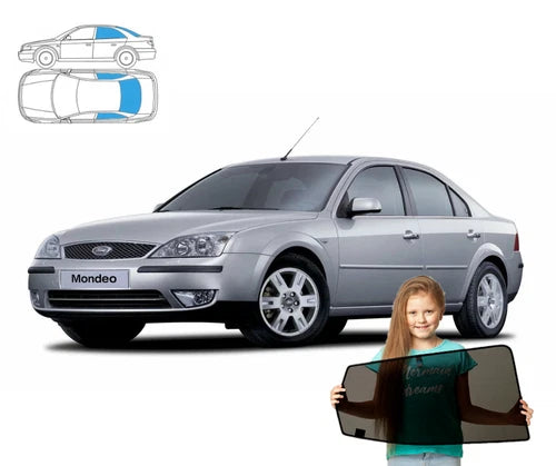 Parasolar pentru Ford Mondeo MK3 Liftback 2000-2007, set de 3 cu magneți